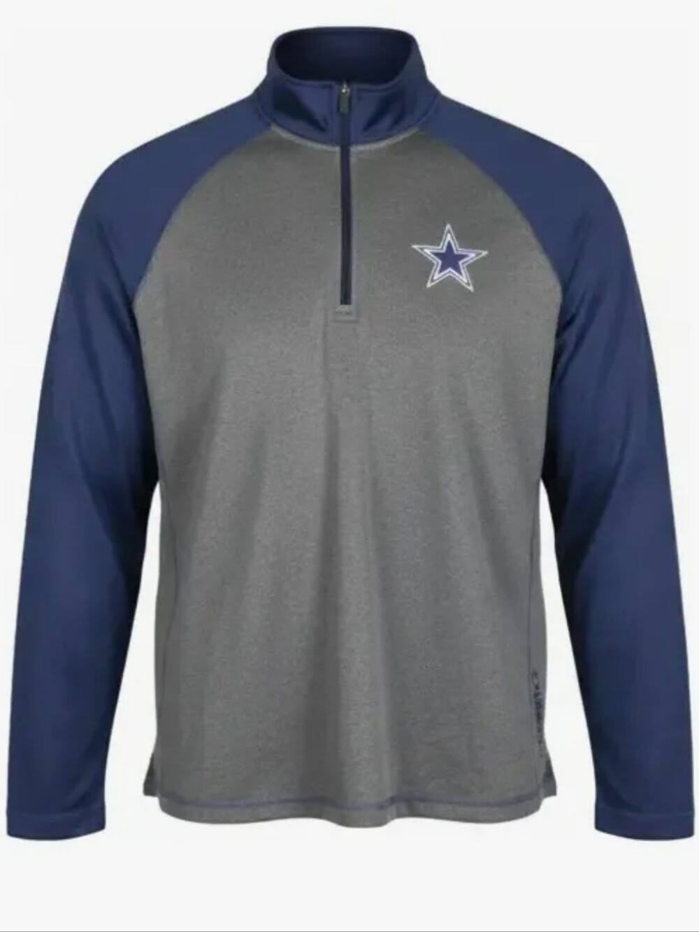 NFL Gray and Navy Quarter-Zip Pullover with Team Star